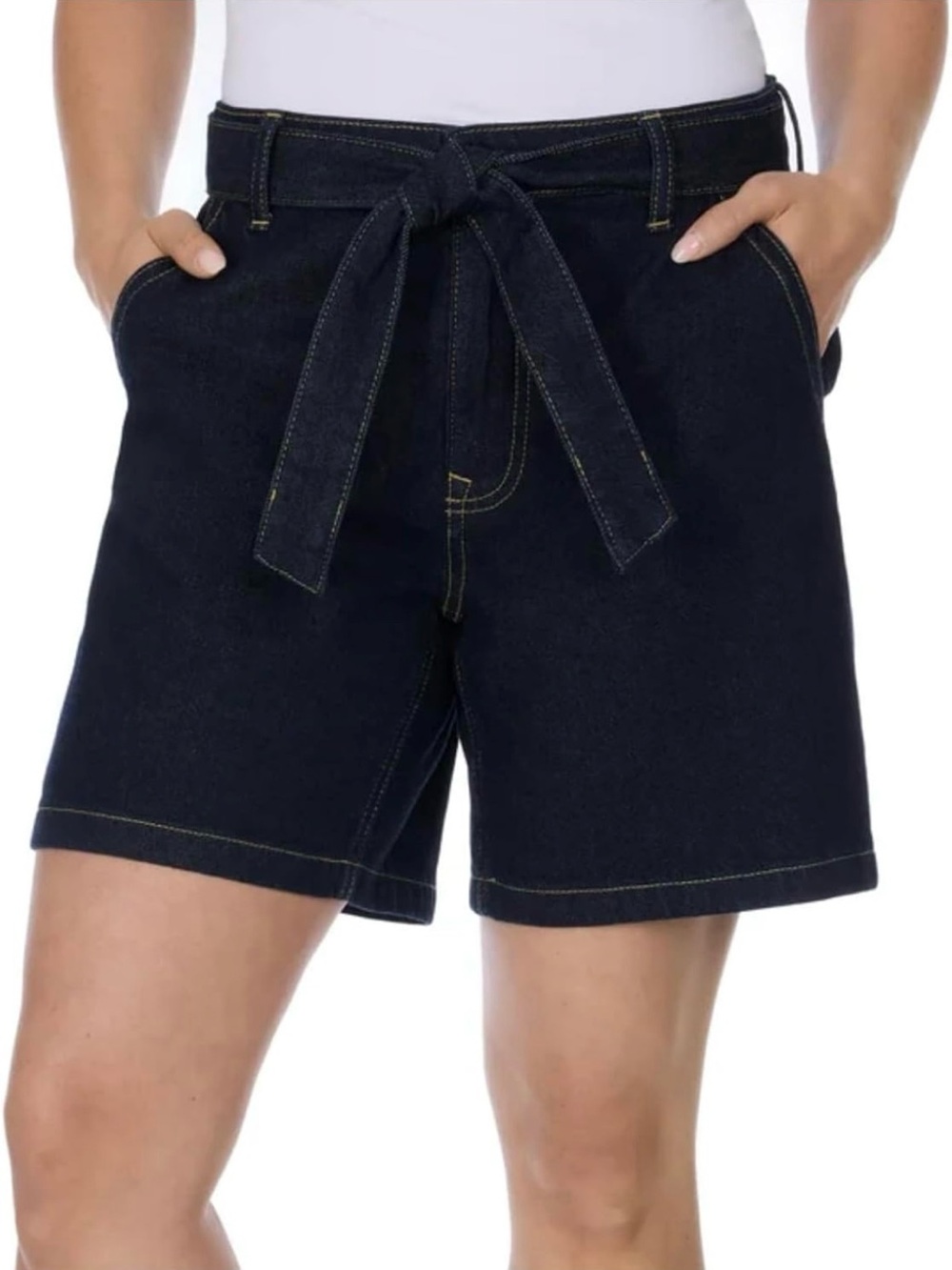 Tommy Hilfiger Dark Indigo Tie-Waist Denim Shorts
